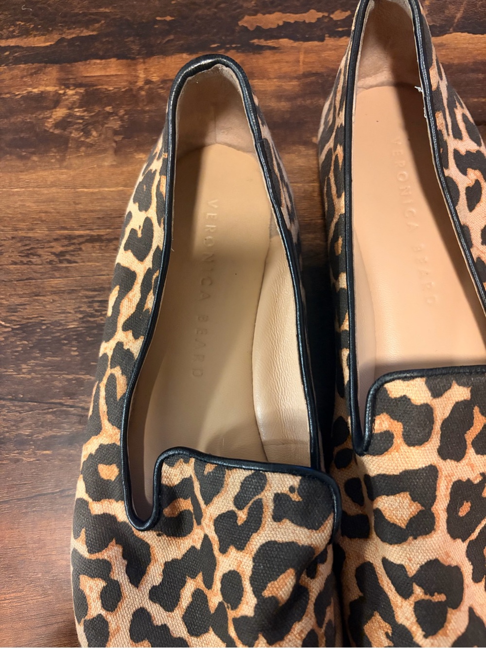 Veronica Beard Leopard Canvas Smoking Loafers Flats 39 US 8 - Picture 3 of 7